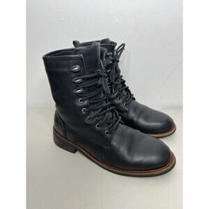 KLR Black Leather Boots Shoes Combat Lace Up Original Women’s Size 9